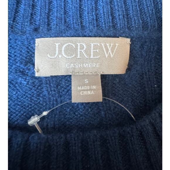 NWT J.Crew | 100% Cashmere Shrunken Cable-knit Crew Neck Sweater | Size Small - Picture 4 of 6